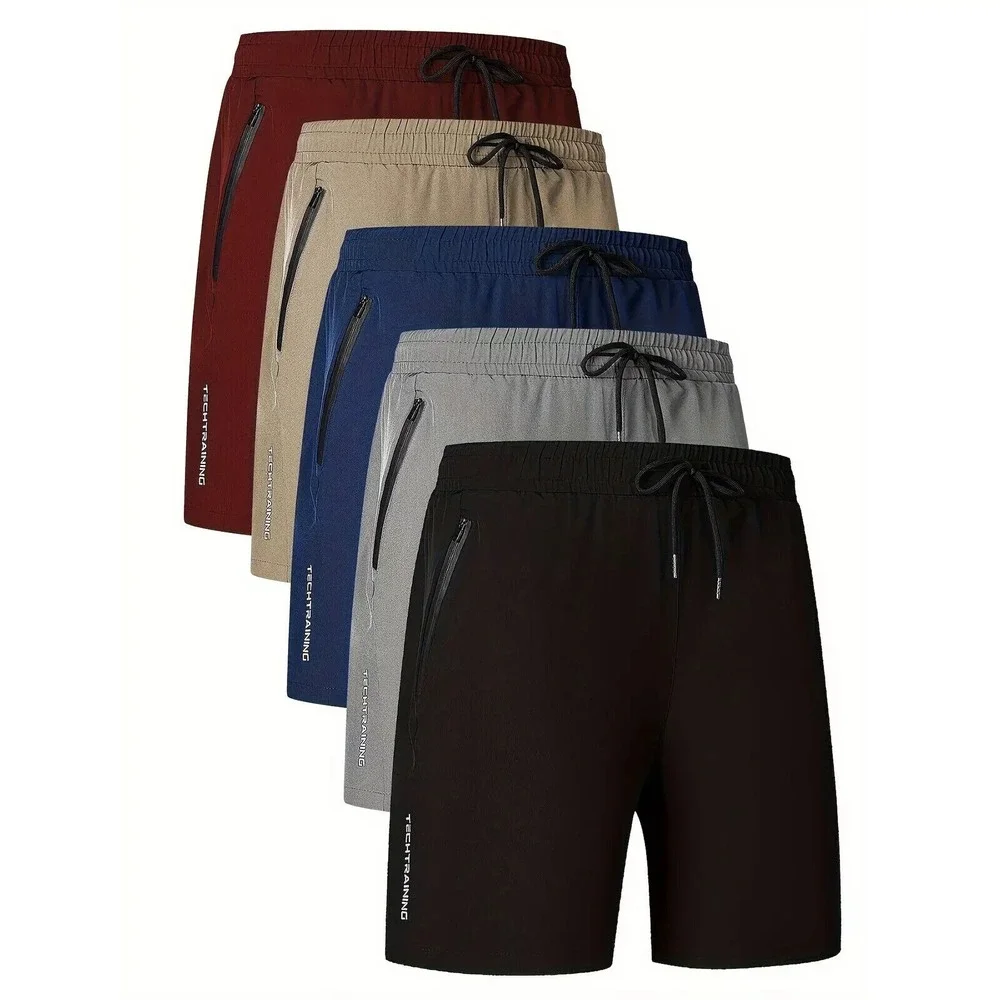 5 PCS XXXL Men's‎ Drawstring Waist Shorts Techtraining Shorts Men Quick Drying
